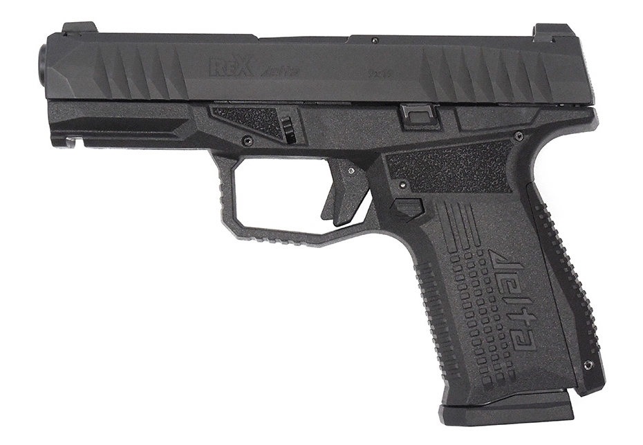 Pistolet semi-automatique compact alpha REX Delta de calibre 9mm Parabellum.