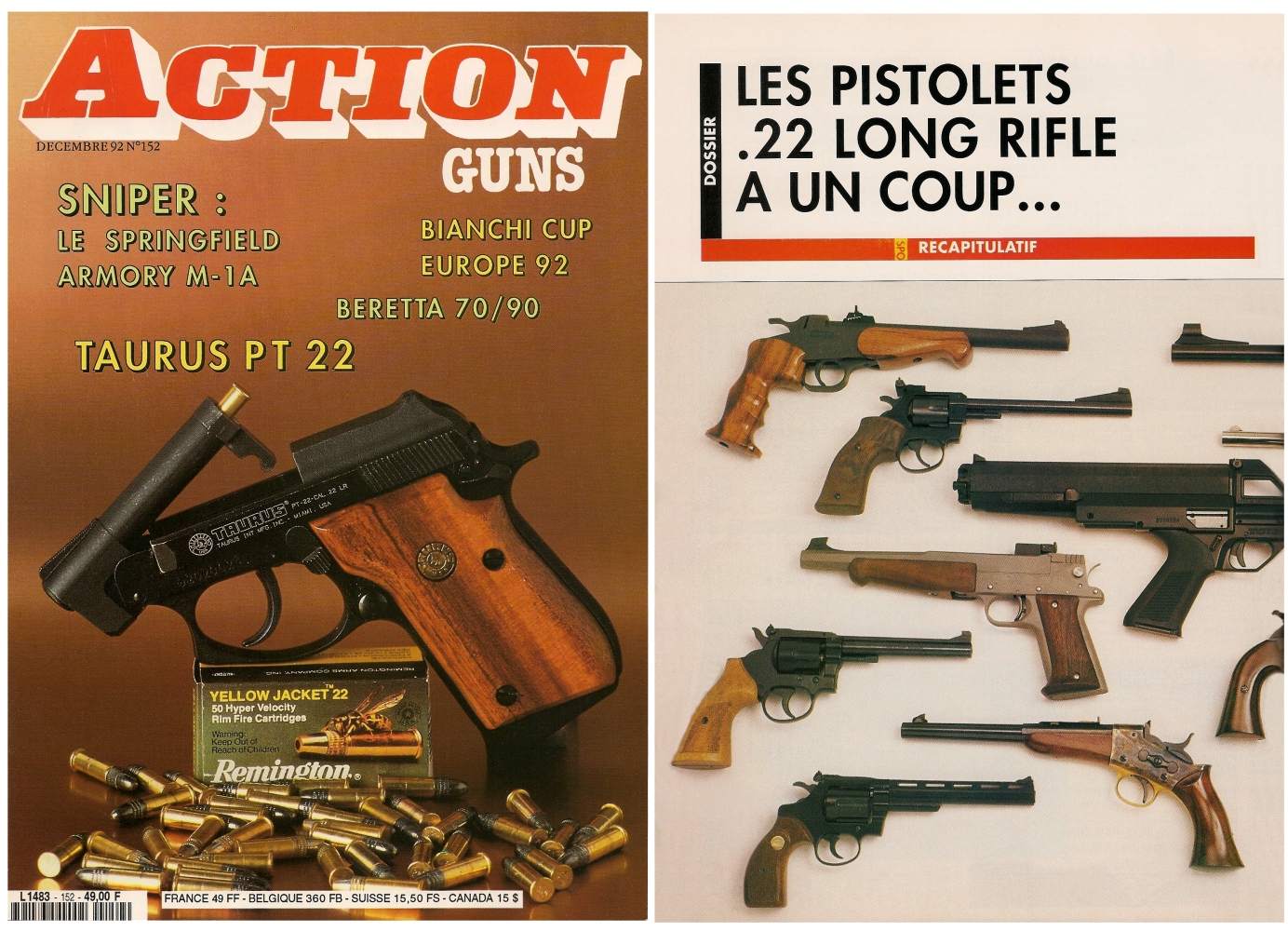 Un dossier complet sur les pistolets à un coup, regroupant l’étude de seize modèles différents, avait été publié sur 10 pages dans le dans le magazine Action Guns n° 152 (décembre 1992).
