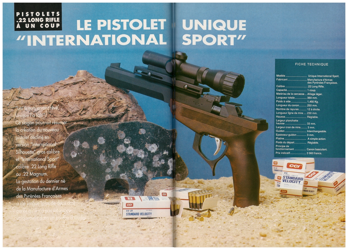 Le banc d'essai du pistolet Unique modèle IS a été publié sur 7 pages dans le magazine Action Guns n°150 (octobre 1992). 
