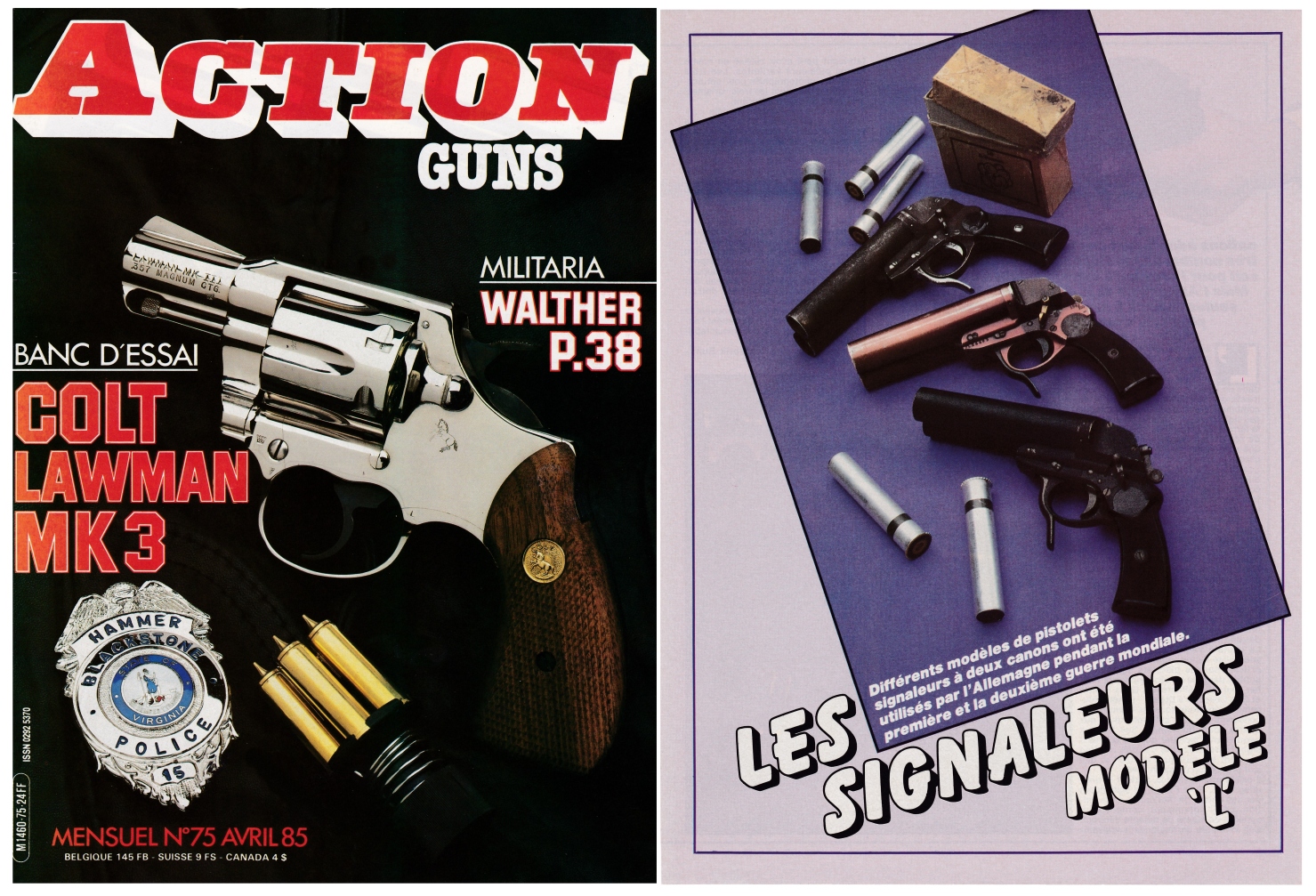 Les pistolets signaleurs allemands modèle « L » ont fait l'objet d'une publication sur 4 pages dans le magazine Action Guns N°75 (avril 1985).