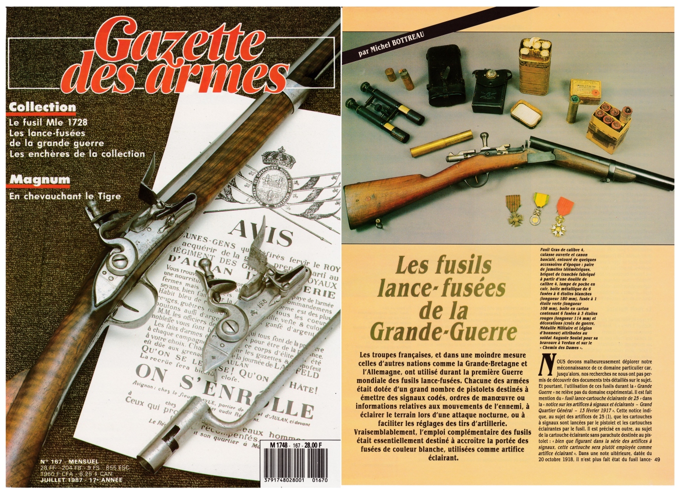 Les fusils lance-fusées de la Première Guerre mondiale ont fait l'objet d'une publication sur 6 pages dans le magazine Gazette des Armes n°167 (juillet 1987).
