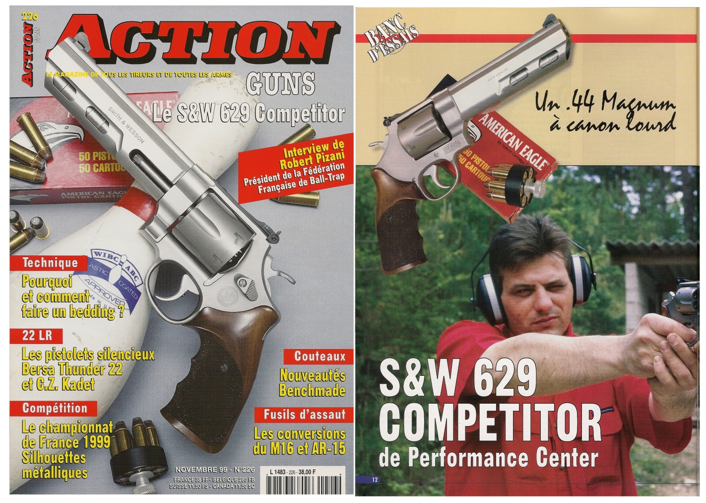 Le banc d'essai du revolver S&W 629 Competitor a été publié sur 6 pages dans le magazine Action Guns n° 226 (novembre 1999).